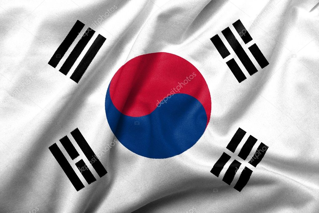 3D Flag of South Korea satin