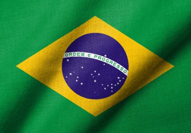 3D Flag of Brazil waving clipart