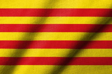 3D Flag of Catalonia waving clipart