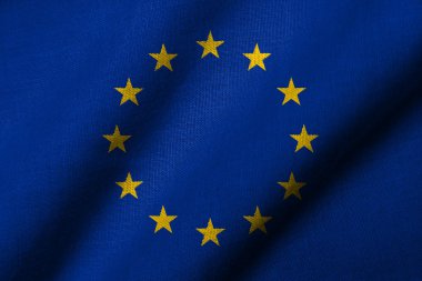 3D Flag of European Union waving clipart