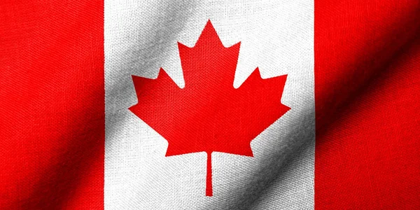 stock image 3D Flag of Canada waving