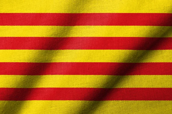 3D vlajka mávání Katalánska — Stock fotografie
