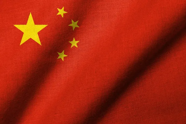 Bandeira 3D da China acenando — Fotografia de Stock