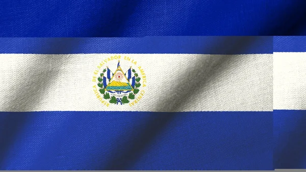 Bandera 3D de El Salvador ondeando — Foto de Stock