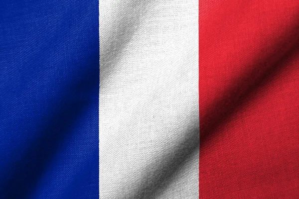 Bandera 3D de Francia ondeando — Foto de Stock