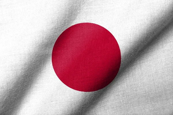 3D Flag of Japan waving — Stock Photo, Image