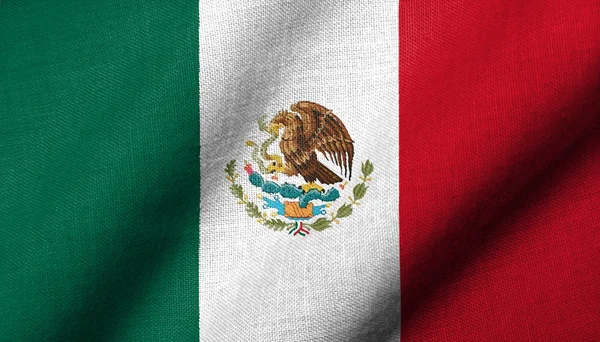 Meksika sallayarak 3d bayrağı — Stok fotoğraf