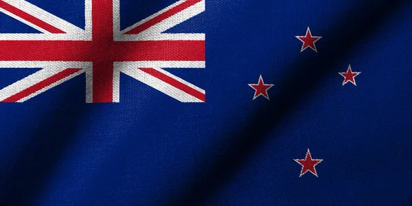 3D flaga Nowej Zelandii macha — Zdjęcie stockowe