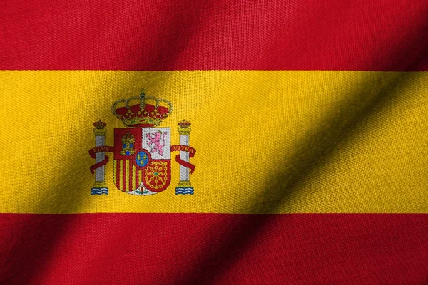 3D-vlag van Spanje zwaaien — Stockfoto