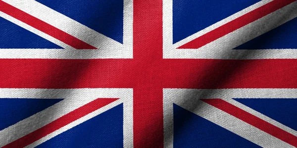 Bandeira 3D do Reino Unido acenando — Fotografia de Stock