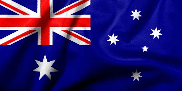 Avustralya saten 3D bayrağı — Stok fotoğraf