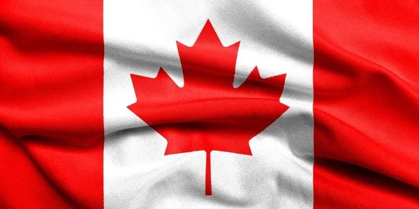 3D flaga Kanady satyna — Zdjęcie stockowe