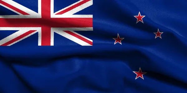 Bandeira 3D de cetim da Nova Zelândia — Fotografia de Stock