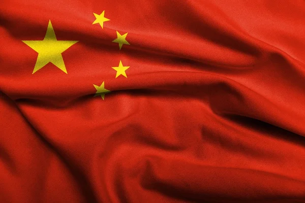 3D vlajka Číny satén — Stock fotografie