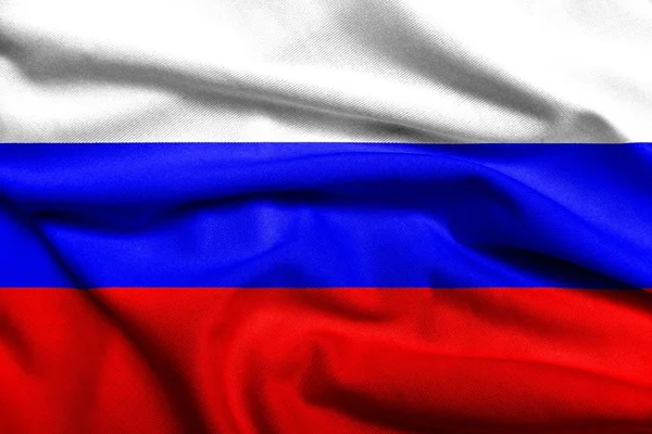 3D Flaga Rosji satyna — Zdjęcie stockowe