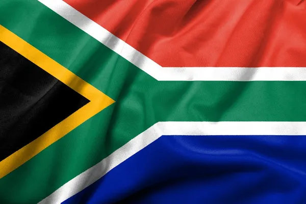 Güney Afrika saten 3D bayrağı — Stok fotoğraf