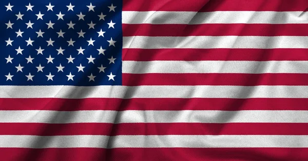 Bandera 3D de USA satén — Foto de Stock