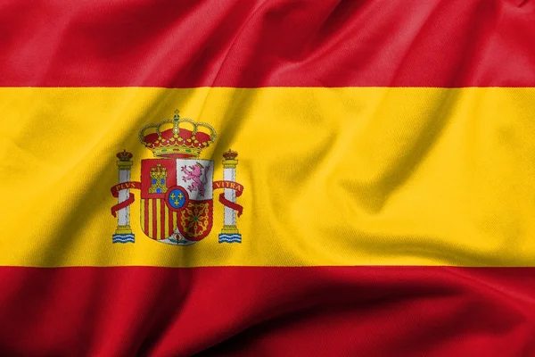 3D σημαία της Ισπανίας σατέν Εικόνα Αρχείου