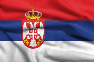 Sırbistan saten 3D bayrağı