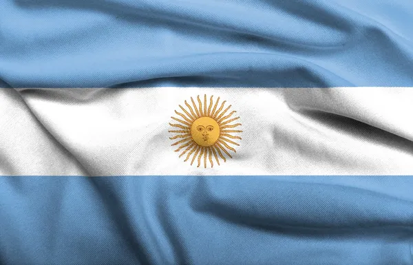 3D Flag of Argentina satin — Zdjęcie stockowe