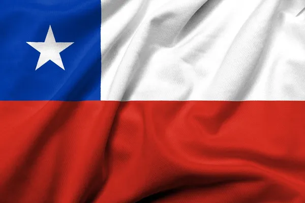 Bandera 3D de Chile satén — Foto de Stock