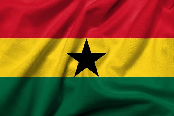 3D σημαία της Γκάνας σατέν — Φωτογραφία Αρχείου