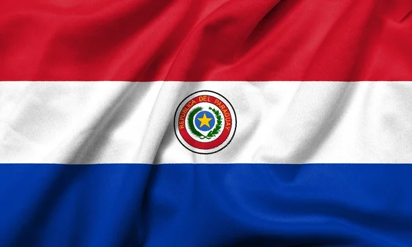 3D vlajka Paraguaye satén — Stock fotografie