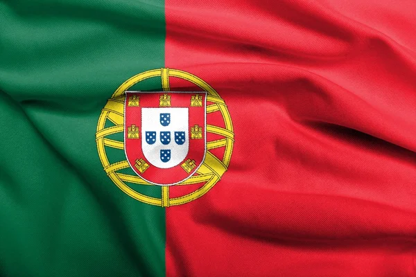 3D-vlag van portugal satijn — Stockfoto