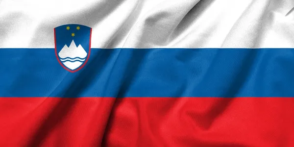 3D vlajka Slovinska satén — Stock fotografie
