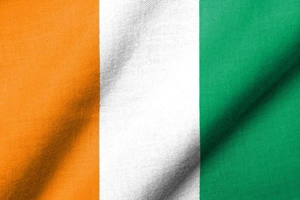 3d Flagge von Cote d 'Ivoire wehen — Stockfoto
