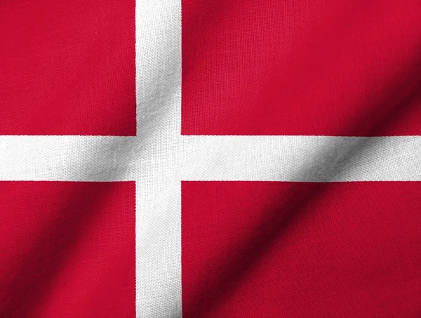 Bandiera 3D della Danimarca sventola — Foto Stock