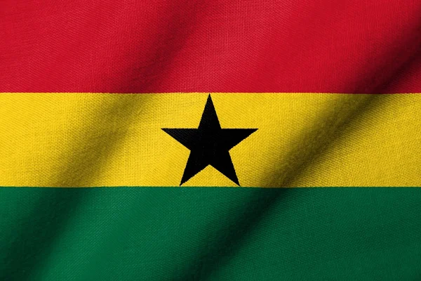 3D Flag of Ghana waving — Stock Photo, Image