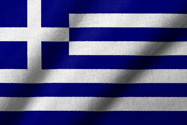3d 的希腊挥舞着旗子 — 图库照片