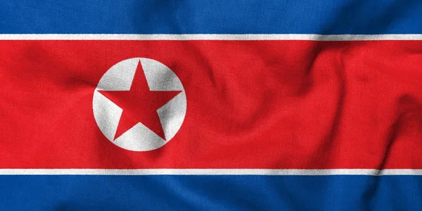 3D flagga Nordkorea — Stockfoto