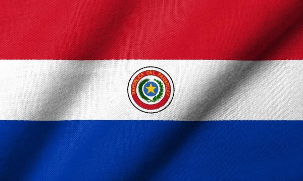 3D прапор Парагваю розмахуючи — стокове фото