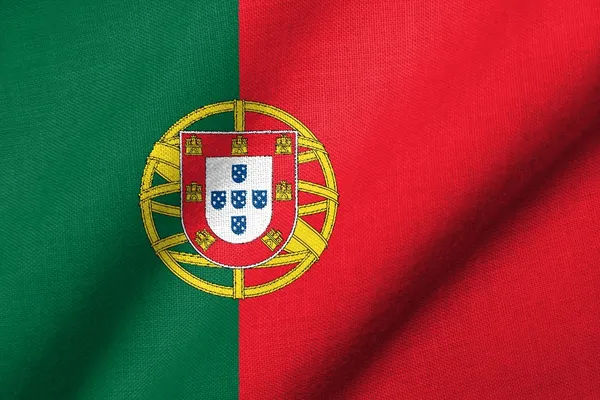 3d 的葡萄牙挥舞着旗子 — 图库照片