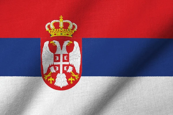 3D vlajka Srbska mává — Stock fotografie