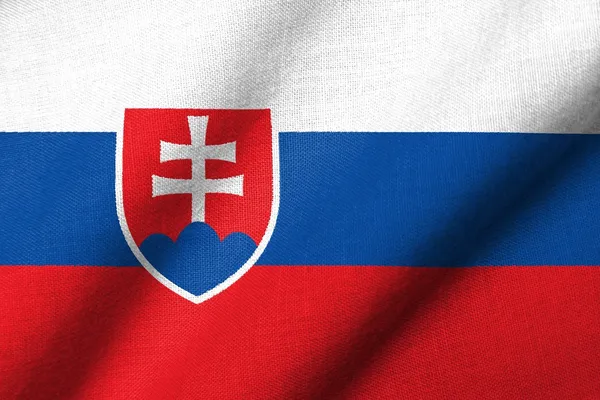 Bandeira 3D da Eslováquia acenando — Fotografia de Stock