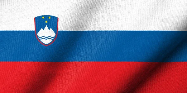 Bandera 3D de Eslovenia ondeando — Foto de Stock