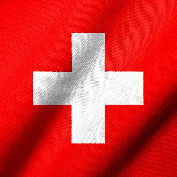 3D Flag of Switzerland waving — Stock Photo, Image