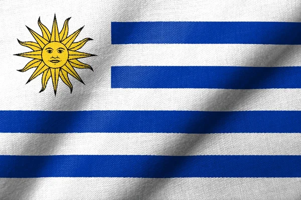 3D σημαία της Ουρουγουάης κουνώντας — Φωτογραφία Αρχείου