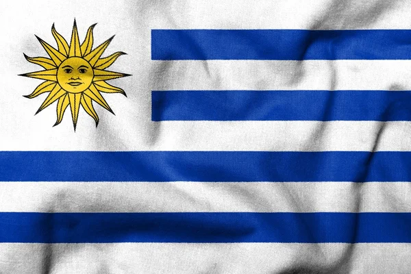 3D flagga uruguay — Stockfoto