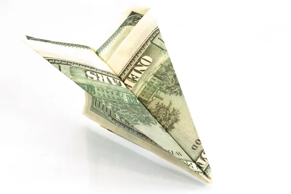 Money airplane — Stock Photo, Image