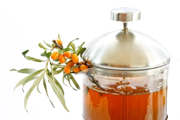 Tè e olivello spinoso — Foto Stock