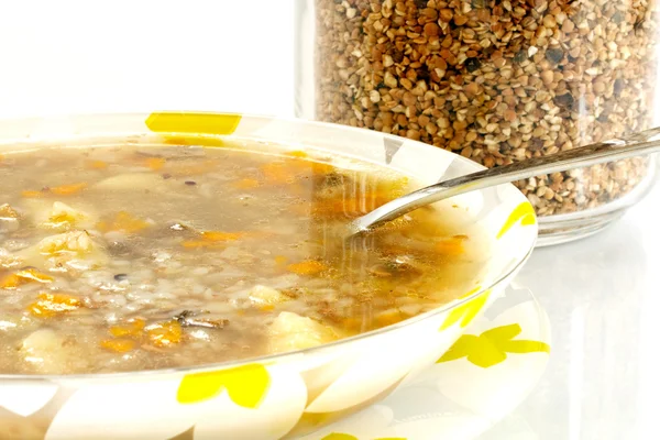 Buckwheat soup — Stock Photo, Image
