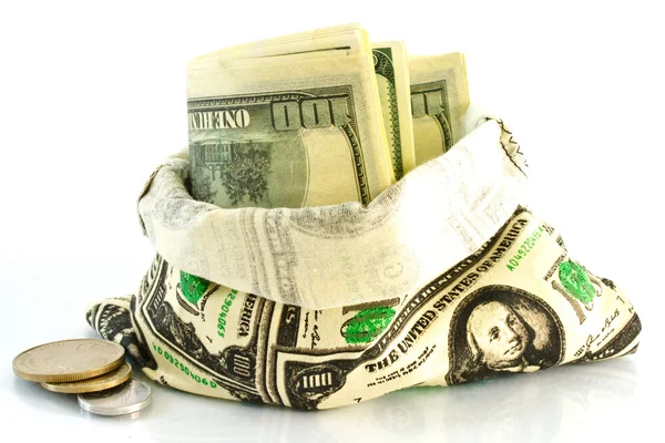 Dinheiro no saco — Fotografia de Stock