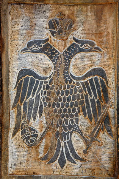 Greece, two headed eagle relief — Stock Photo, Image