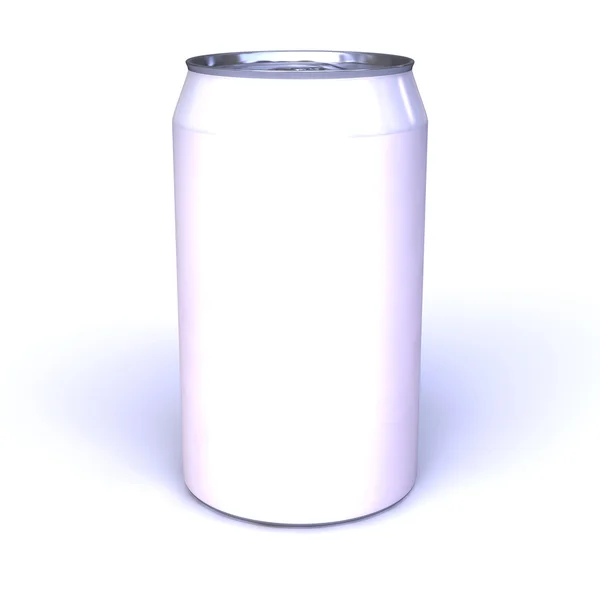 Lata de soda en blanco — Foto de Stock