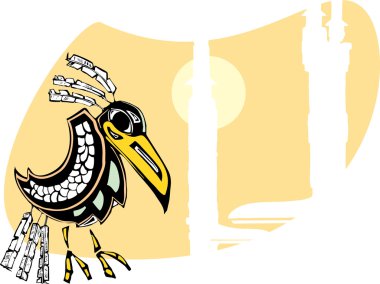 Raven and Totems clipart