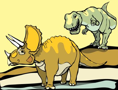 Hunting the Triceratops clipart